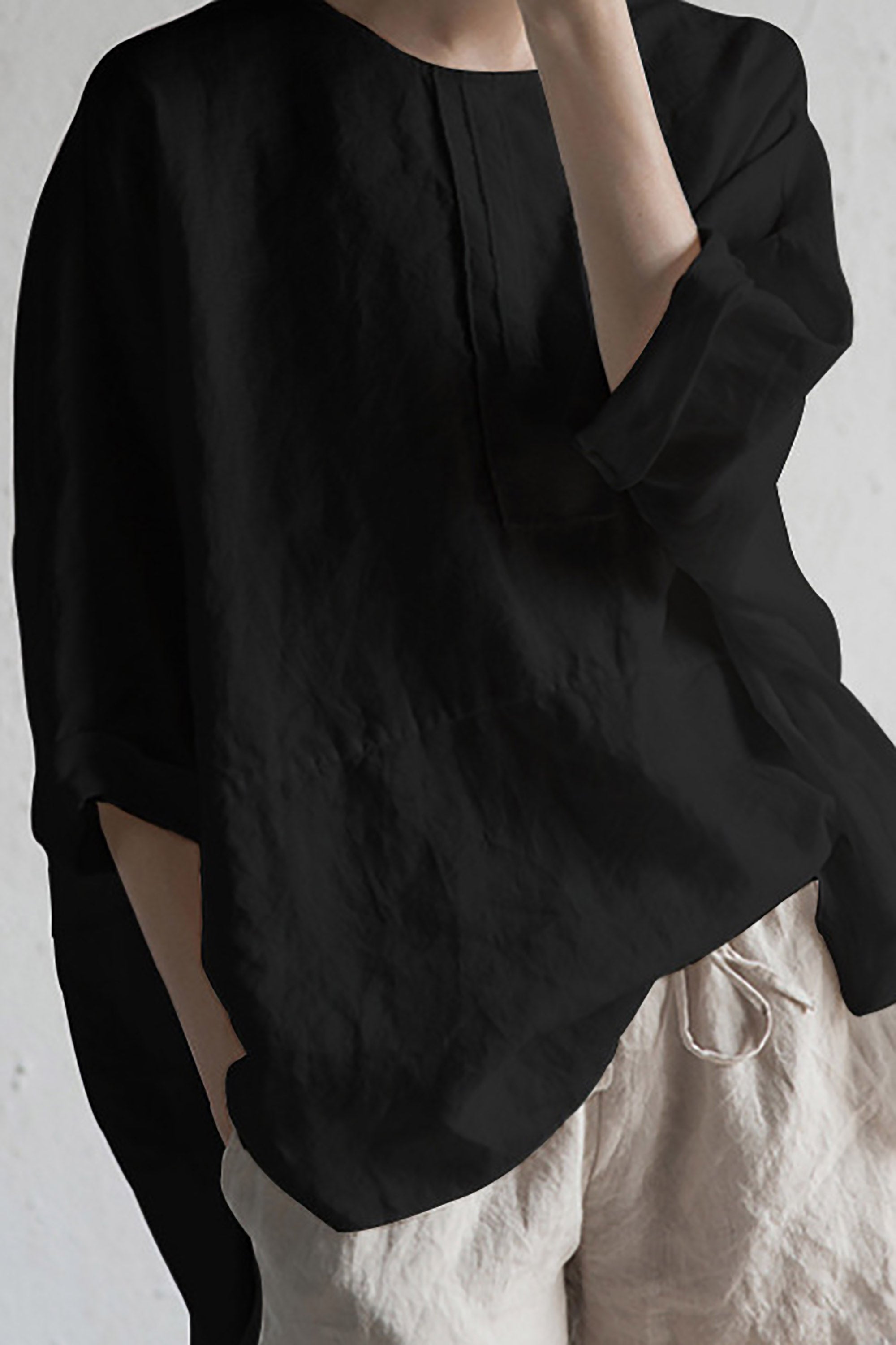 Stilvolles japanisches Leinenoberteil | Ofrenza