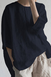 Stilvolles japanisches Leinenoberteil | Ofrenza