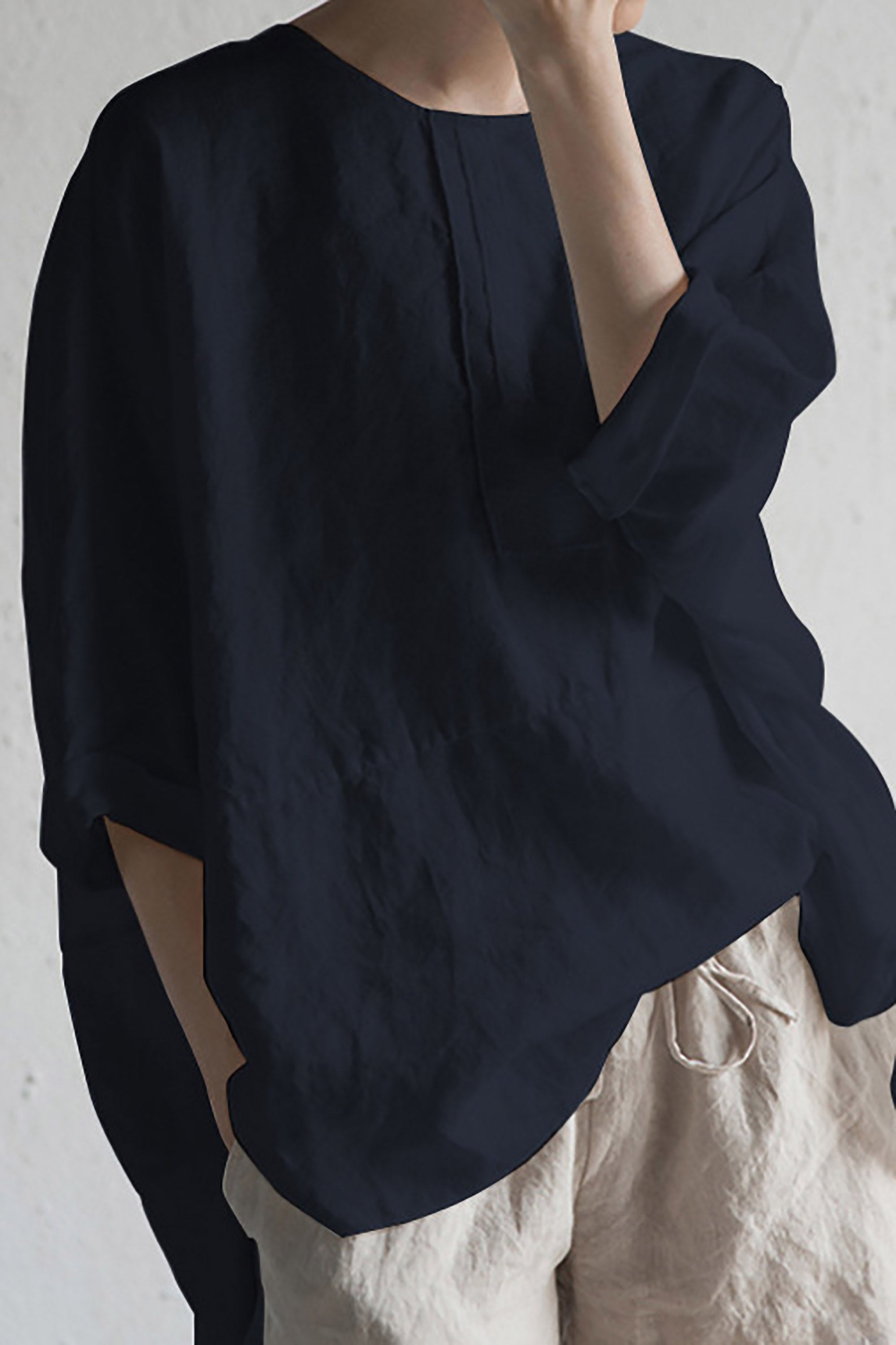 Stilvolles japanisches Leinenoberteil | Ofrenza