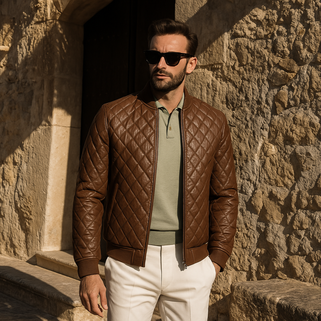 Slim Fit Lederjacke | Collinz