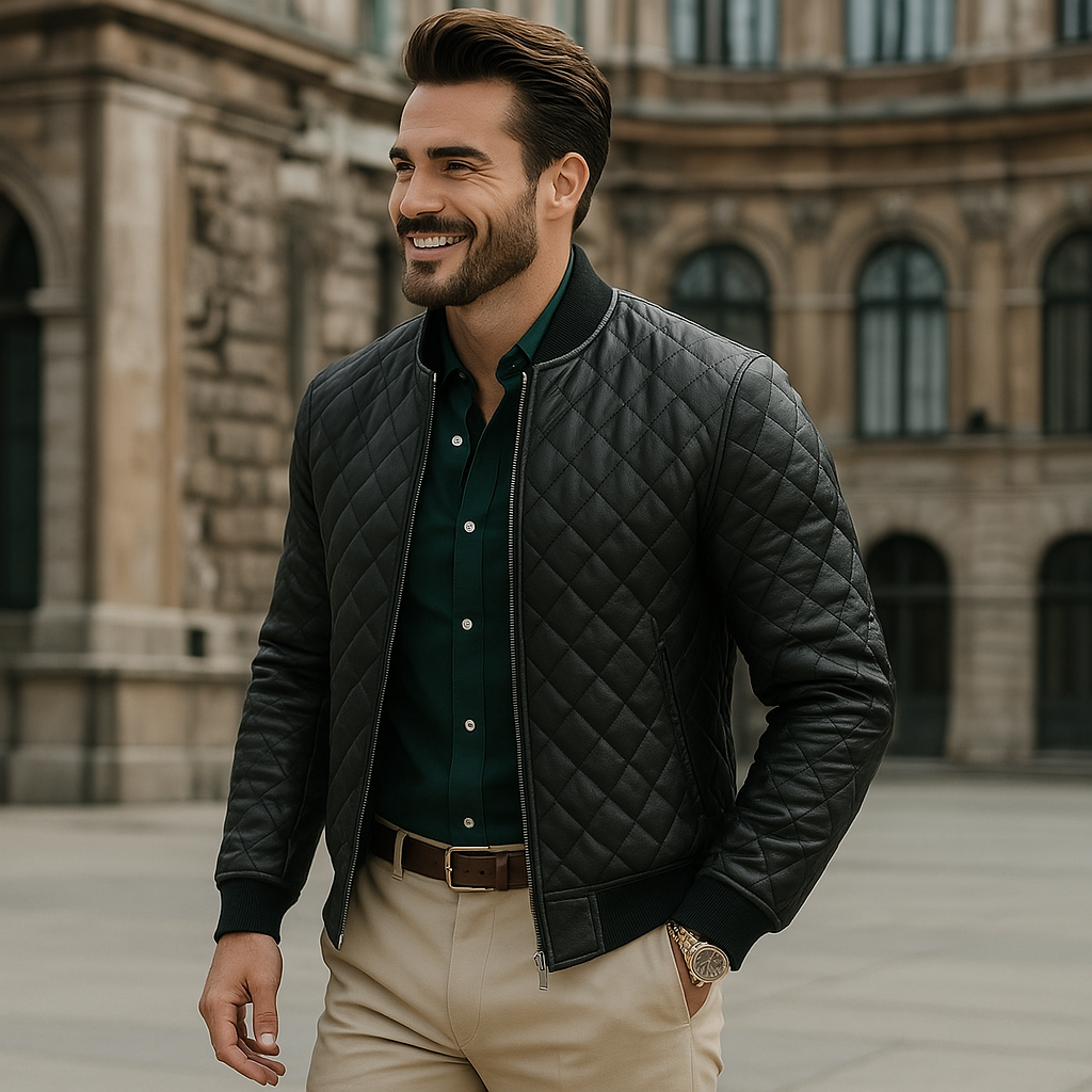 Slim Fit Lederjacke | Collinz