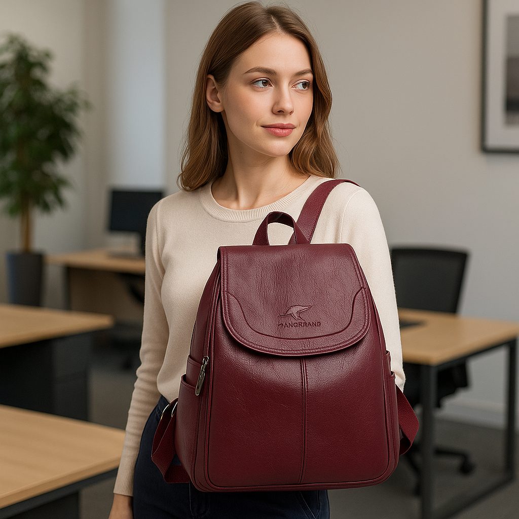 Diebstahlsicherer Lederrucksack für stilvolle Frauen | Edame