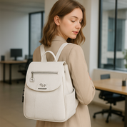 Diebstahlsicherer Lederrucksack mit großem Fassungsvermögen für Damen | Intto