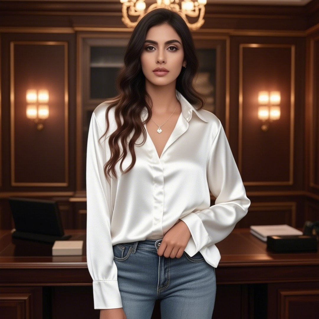 Cleora | Seidenhemd mit Langen Ärmeln für Damen