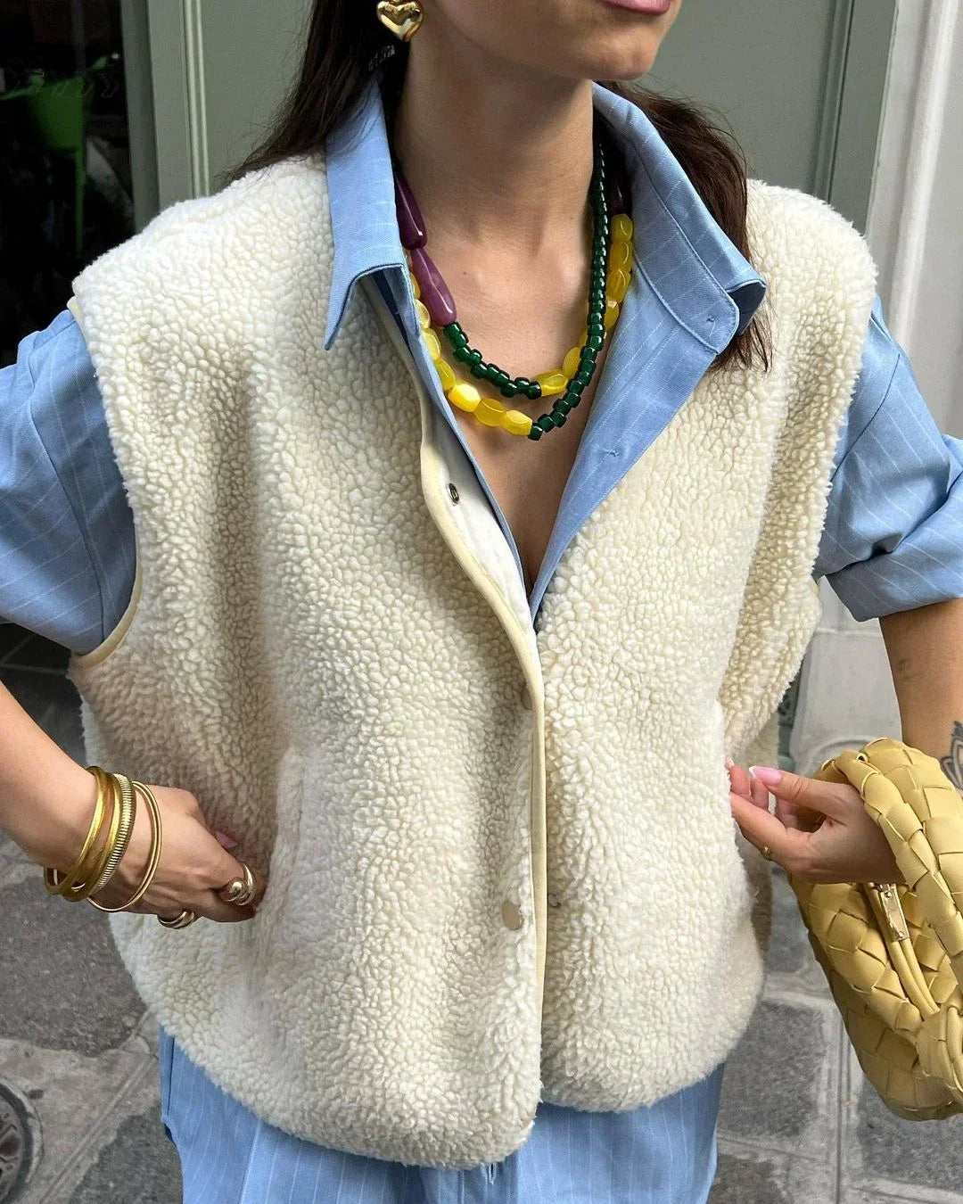 Warme, kuschelige Weste mit V-Ausschnitt für Herbst und Frühling | Lexiaz